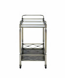 32" X 16" X 30" Antique Brass Metal Serving Cart - Homeroots