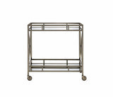 34" X 20" X 35" Antique Brass Metal Serving Cart - Homeroots