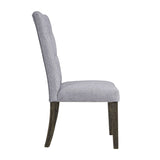 Set of Two Tufted Gray Upholstered Fabric Dining Side Chairs - Homeroots