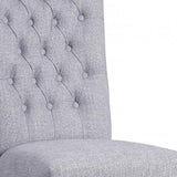 Set of Two Tufted Gray Upholstered Fabric Dining Side Chairs - Homeroots - Flyclothing LLC