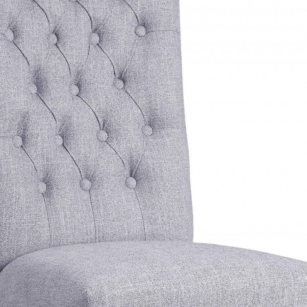 Set of Two Tufted Gray Upholstered Fabric Dining Side Chairs - Homeroots - Flyclothing LLC