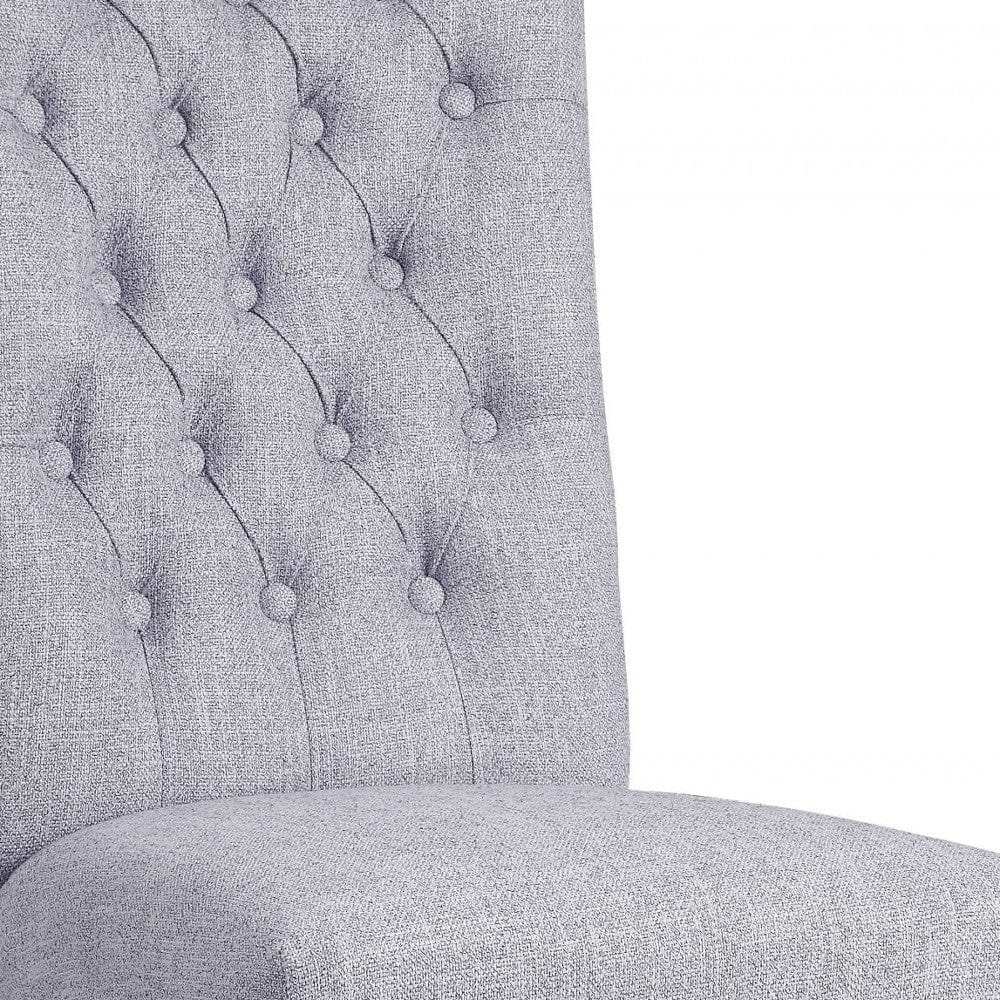 Set of Two Tufted Gray Upholstered Fabric Dining Side Chairs - Homeroots - Flyclothing LLC