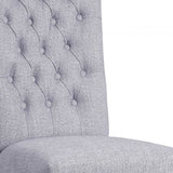 Set of Two Tufted Gray Upholstered Fabric Dining Side Chairs - Homeroots