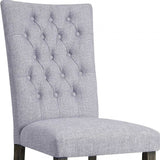 Set of Two Tufted Gray Upholstered Fabric Dining Side Chairs - Homeroots - Flyclothing LLC