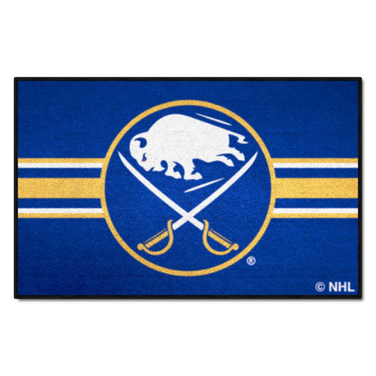 Buffalo Sabres Starter Mat Accent Rug - 19in. x 30in. Uniform Alternate Design - Buffalo Sabres