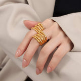Titanium Steel Multi-Layered Ring - Trendsi - Flyclothing LLC