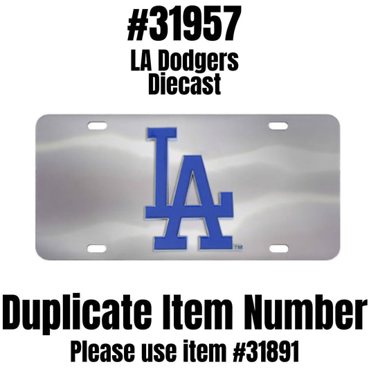 Los Angeles Dodgers 3D Stainless Steel License Plate - Los Angeles Dodgers