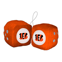 Cincinnati Bengals Team Color Fuzzy Dice Décor 3" Set - Cincinnati Bengals