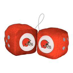 Cleveland Browns Team Color Fuzzy Dice Décor 3" Set - Cleveland Browns