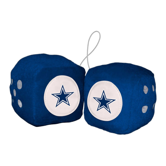 Dallas Cowboys Team Color Fuzzy Dice Décor 3" Set - Dallas Cowboys