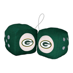 Green Bay Packers Team Color Fuzzy Dice Décor 3" Set - Green Bay Packers