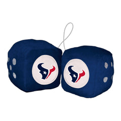 Houston Texans Team Color Fuzzy Dice Décor 3" Set - Houston Texans