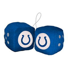 Indianapolis Colts Team Color Fuzzy Dice Décor 3" Set - Indianapolis Colts