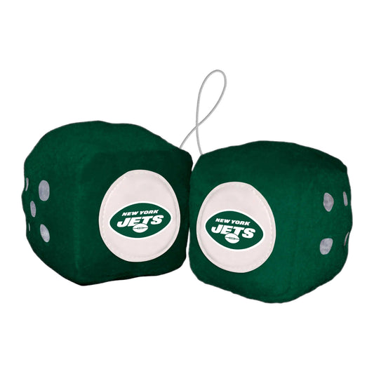 New York Jets Team Color Fuzzy Dice Décor 3" Set - New York Jets