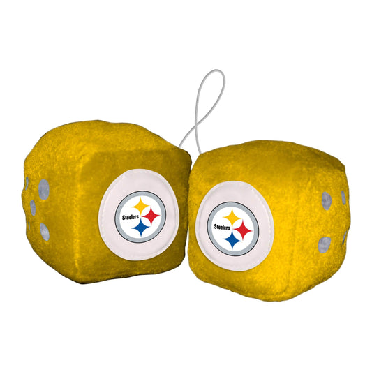 Pittsburgh Steelers Team Color Fuzzy Dice Décor 3" Set - Pittsburgh Steelers