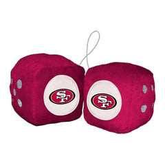 San Francisco 49ers Team Color Fuzzy Dice Décor 3" Set - San Francisco 49ers