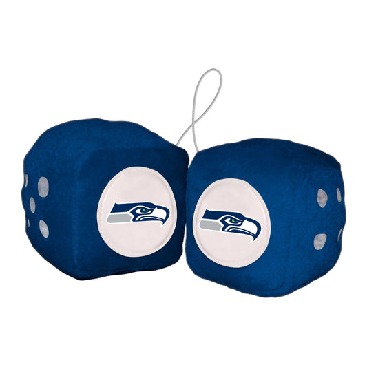 Seattle Seahawks Team Color Fuzzy Dice Décor 3" Set - Seattle Seahawks