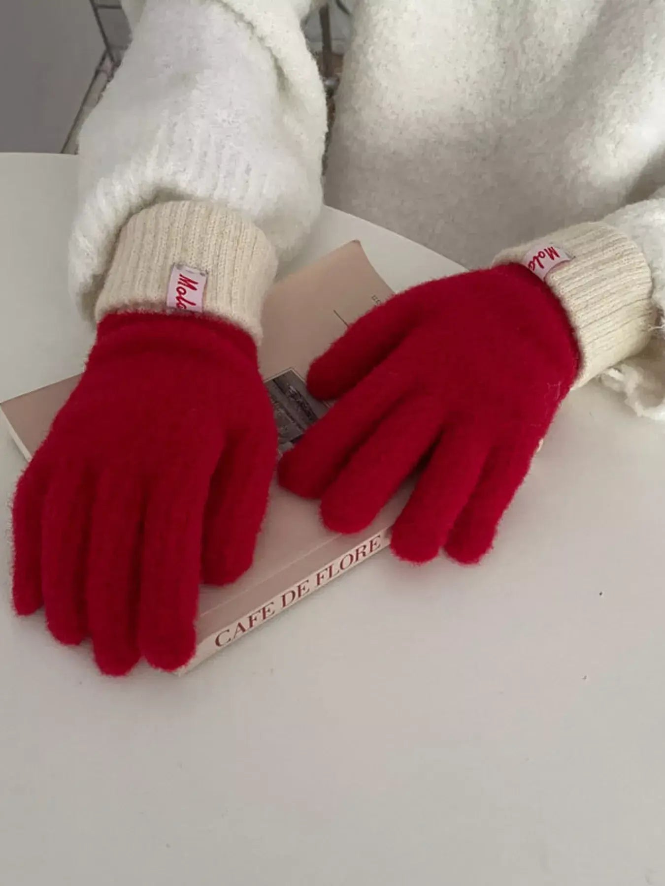 Cozy Knit Gloves with Ribbed Cuff - Trendsi - Flyclothing LLC