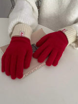 Cozy Knit Gloves with Ribbed Cuff - Trendsi - Flyclothing LLC
