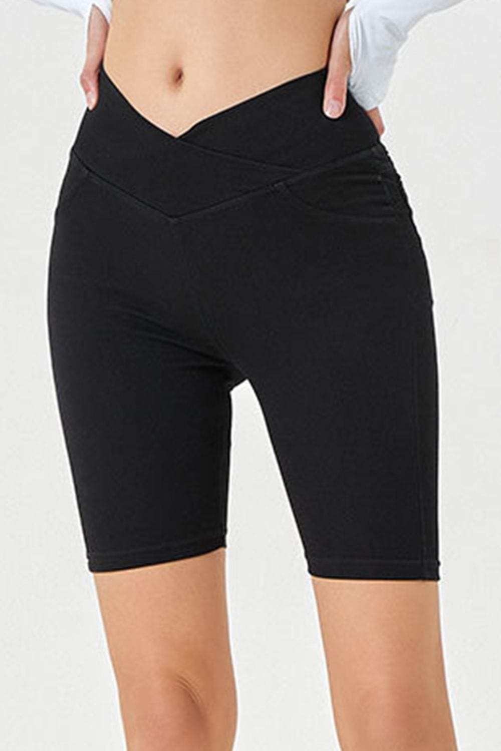 Basic Bae Asymmetrical Waist Denim Shorts with Pockets - Trendsi - Flyclothing LLC