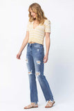 Judy Blue Full Size Mid Rise Destroy Straight Jeans Plus Size - Trendsi - Flyclothing LLC