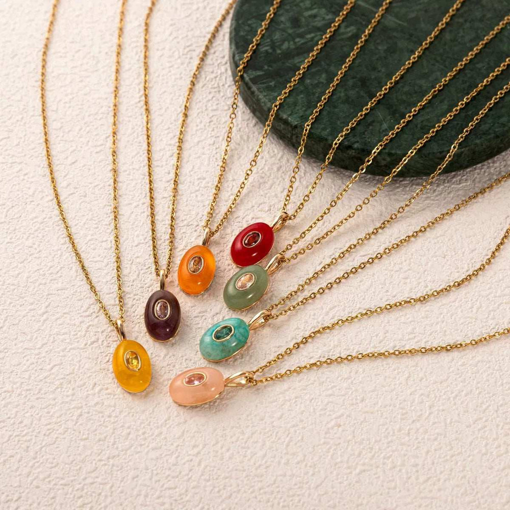 Natural Stone Pendant Necklace - Trendsi - Flyclothing LLC