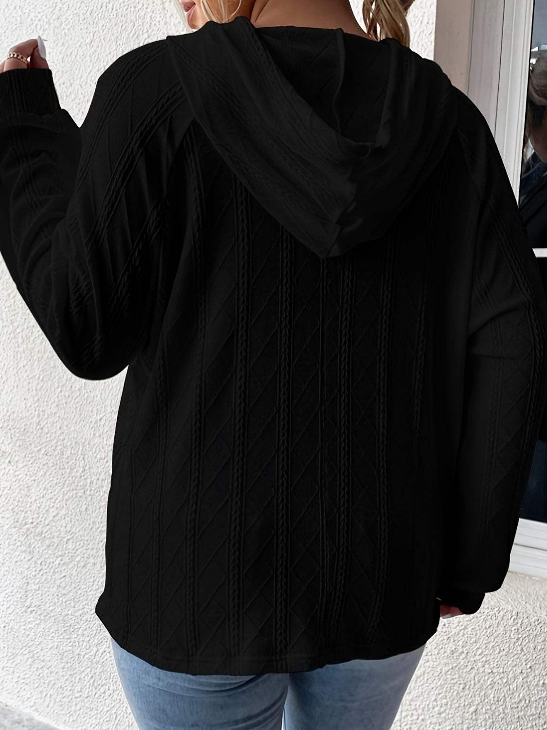 Full Size Drawstring Long Sleeve Hoodie - Trendsi - Flyclothing LLC
