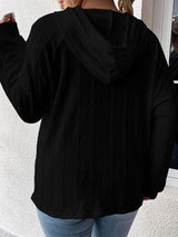 Full Size Drawstring Long Sleeve Hoodie - Trendsi - Flyclothing LLC