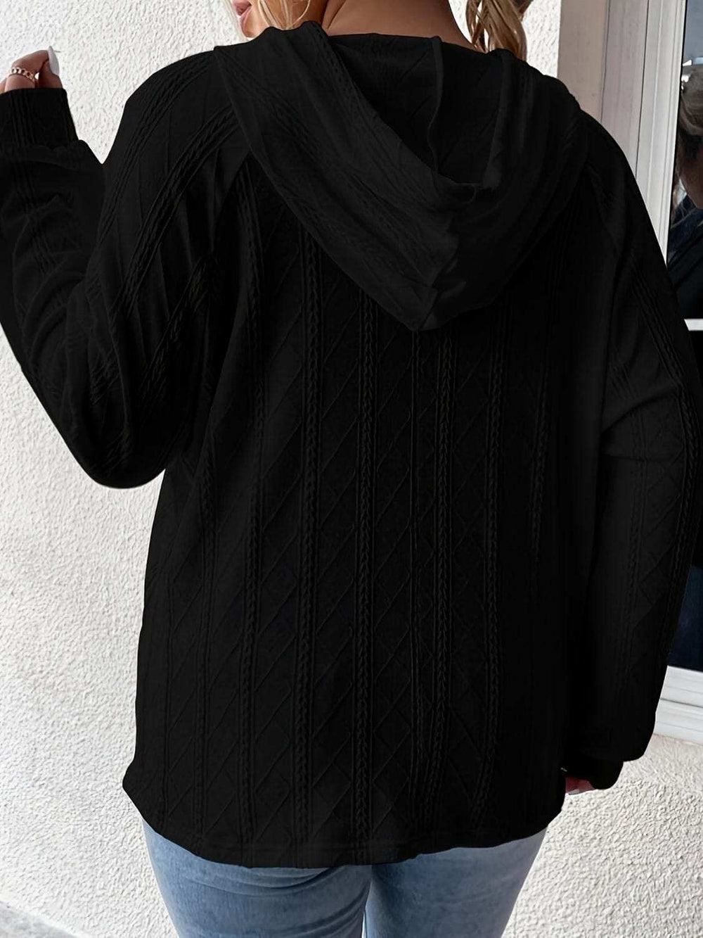 Full Size Drawstring Long Sleeve Hoodie - Trendsi - Flyclothing LLC