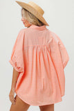BiBi Plaid Button Up Dolman Sleeve Shirt - Trendsi - Flyclothing LLC