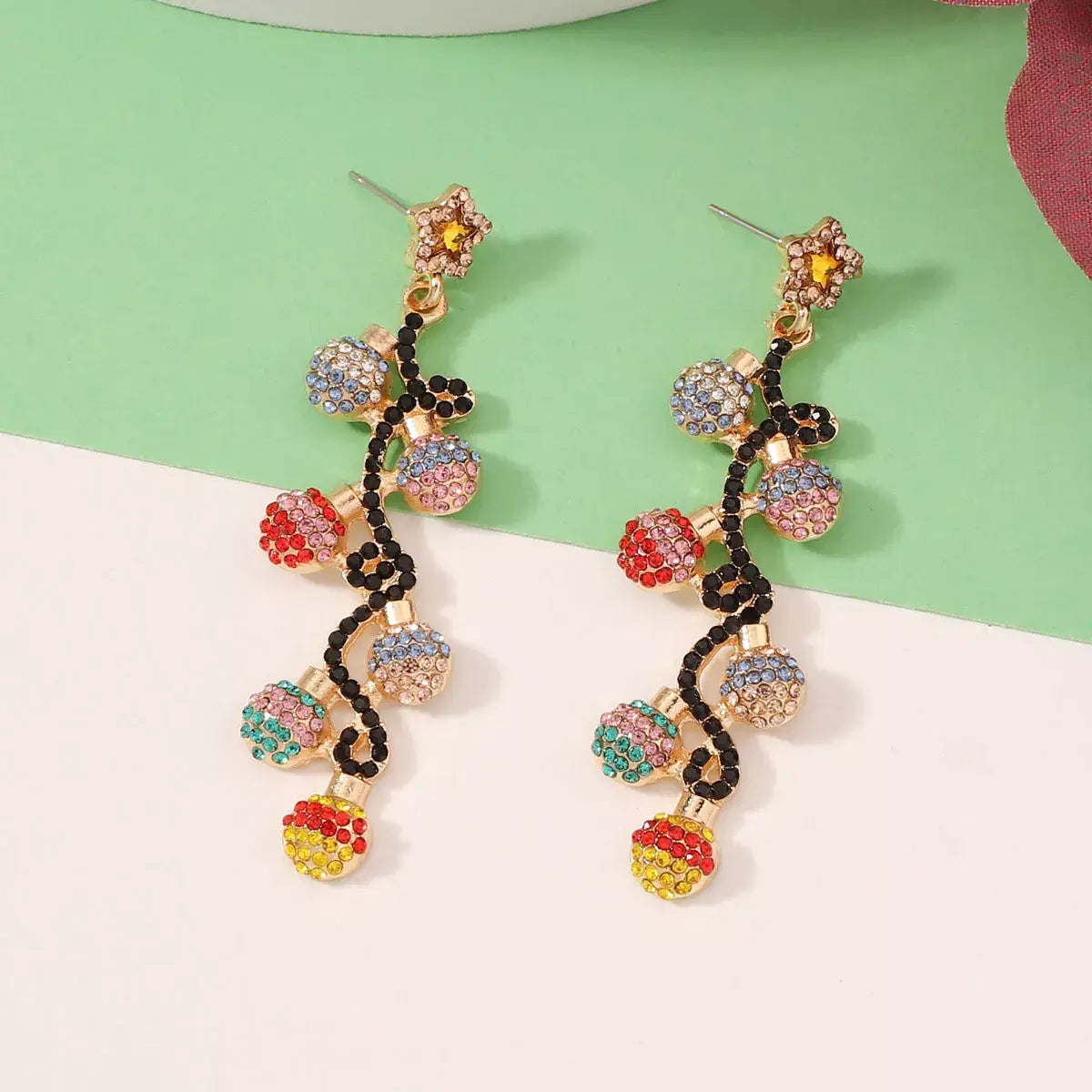 Christmas 18K Gold-Plated Rhinestone Earrings - Trendsi - Flyclothing LLC