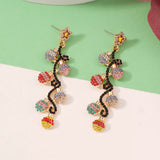 Christmas 18K Gold-Plated Rhinestone Earrings - Trendsi - Flyclothing LLC
