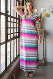 Heimish Full Size Striped Short Sleeve Maxi Tee Dress Plus Size - Trendsi - Flyclothing LLC