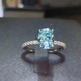 2 Carat Moissanite Zircon 925 Sterling Silver Ring - Trendsi