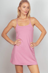 VERY J Sleeveless Active Tennis Dress with Unitard Liner - Trendsi - Flyclothing LLC