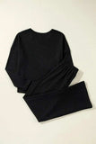 Round Neck Long Sleeve Top and Drawstring Pants Lounge Set - Trendsi - Flyclothing LLC