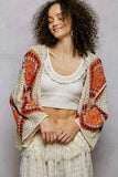 POL Open Front Crochet Cardigan with Granny Square Pattern - Trendsi - Flyclothing LLC