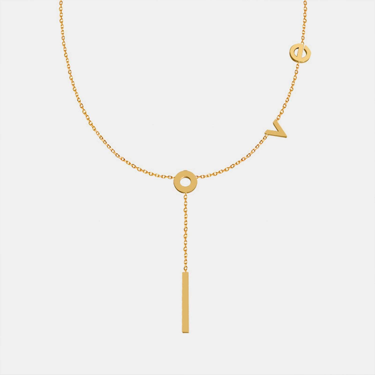 Titanium Steel Letter Necklace - Trendsi - Flyclothing LLC