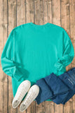 High-Low Round Neck Long Sleeve Sweatshirt - Trendsi - Flyclothing LLC