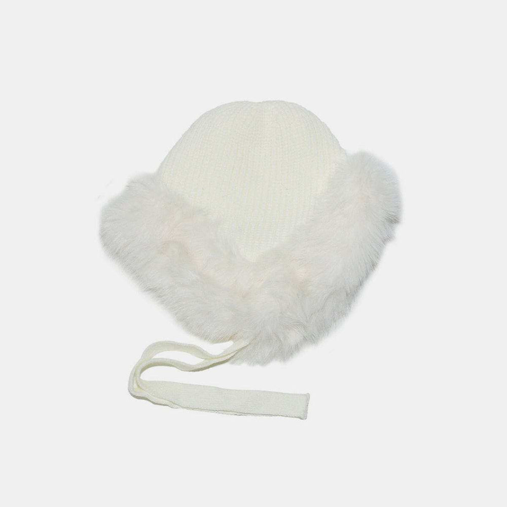 Thermal Tied Fuzzy Winter Hat - Trendsi - Flyclothing LLC