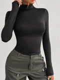 Mock Neck Long Sleeve T-Shirt - Trendsi - Flyclothing LLC