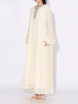 Rhinestone Long Sleeve Maxi Dress - Trendsi - Flyclothing LLC
