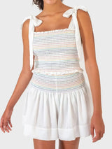 Smocked Tie Shoulder Cami and Shorts Set - Trendsi - Flyclothing LLC