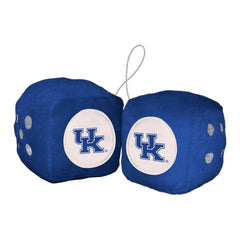 Kentucky Wildcats Team Color Fuzzy Dice Décor 3" Set - Kentucky
