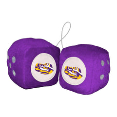 LSU Tigers Team Color Fuzzy Dice Décor 3" Set - LSU