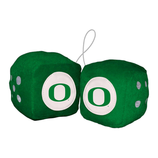 Oregon Ducks Team Color Fuzzy Dice Décor 3" Set - Oregon