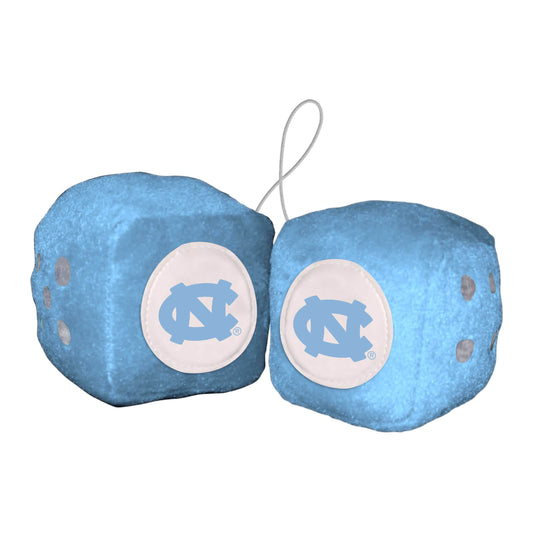North Carolina Tar Heels Team Color Fuzzy Dice Décor 3" Set - North Carolina