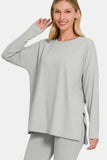 Zenana Full Size Brushed Microfiber Top and Leggings Lounge Set - Trendsi - Flyclothing LLC