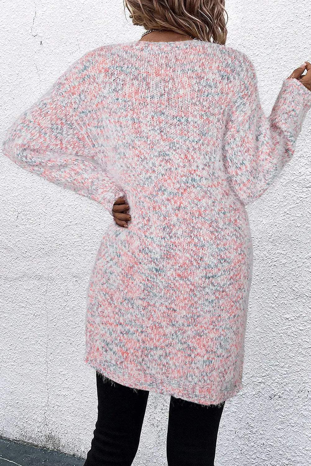 Pocketed Open Front Long Sleeve Cardigan - Trendsi - Flyclothing LLC