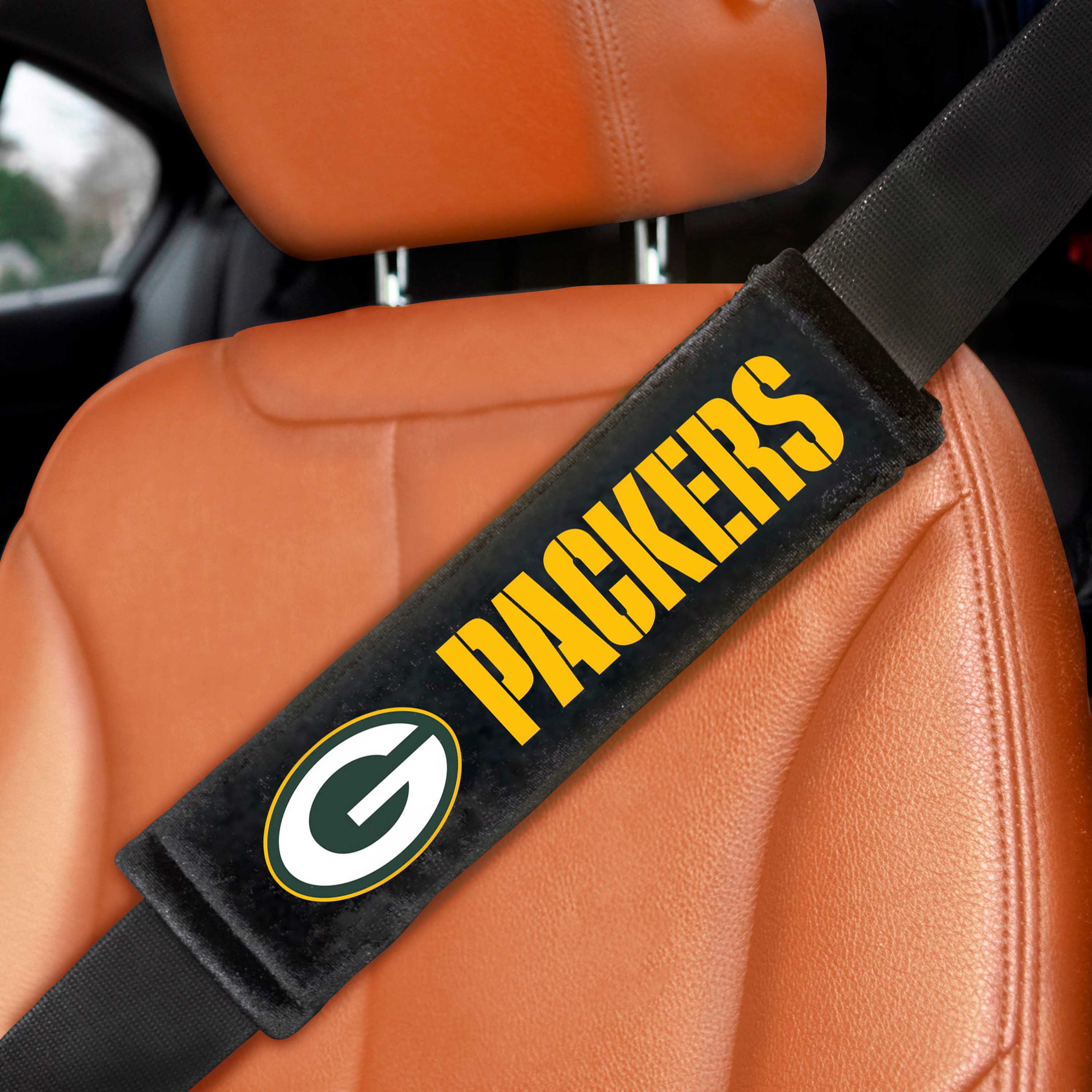 Green Bay Packers Embroidered Seatbelt Pad - 2 Pieces - Green Bay Packers